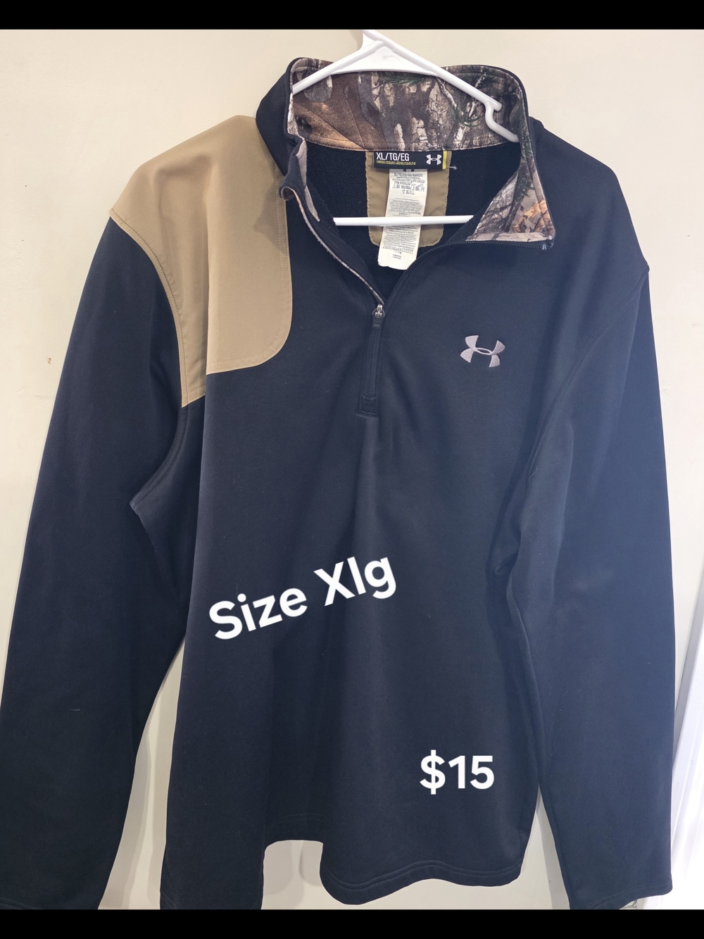 Under Armour Black and Tan Pullover Quarter-Zip Jacket